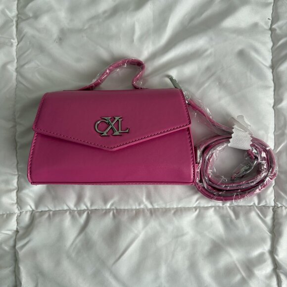 CXL Christian Lacroix Laine Matte Patent Crossbody Bag Pink Rose New - Picture 3 of 8